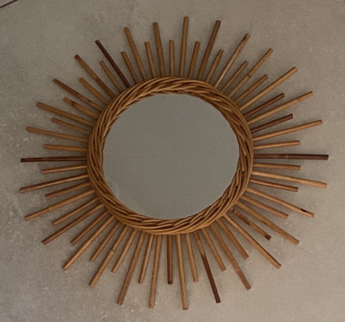 Superbe petit miroir rotin - petit,
