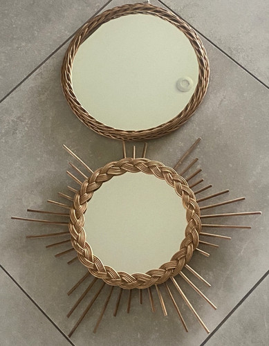 Miroirs rotin vintage - vintage, 70th