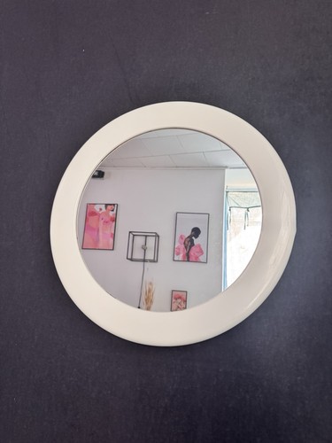 Miroir rond vintage blanc - , –