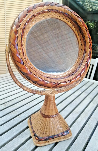Joli miroir poser rotin - à, en