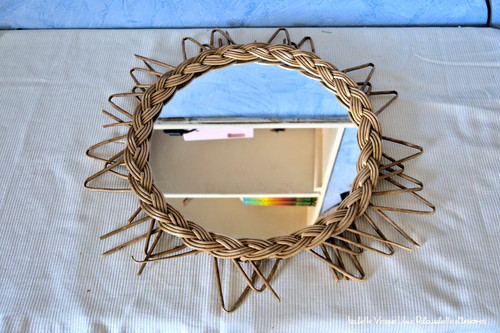 Miroir soleil rotin osier - miroir,
