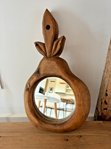 Miroir mural artisanal bois - miroir,
